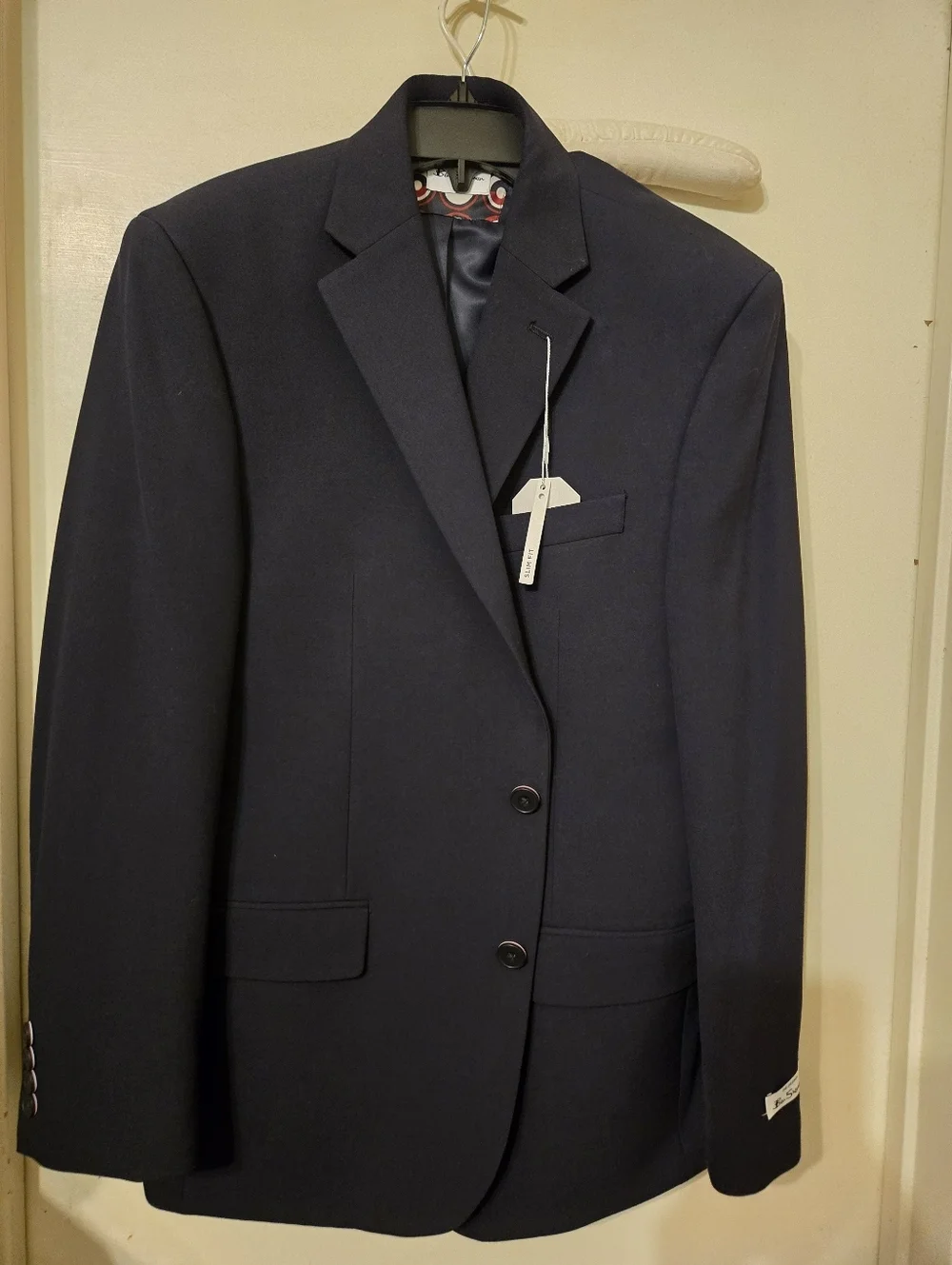New Ben Sherman 42R Slim Fit Navy Blue Single-Breasted Blazer